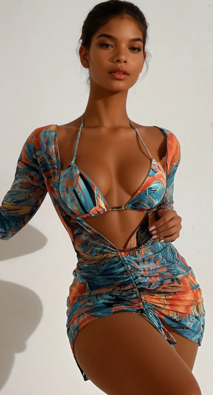 Tropic Heat – Cutout Mesh Mini Dress Set | BodyTolk