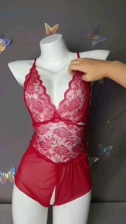 Scarlet Desire Lace Cut-Out Teddy - Bodytolk