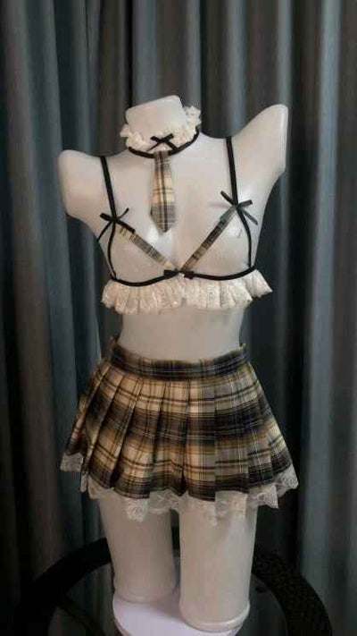 Plaid Schoolgirl Lingerie Set | BodyTolk
