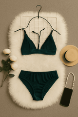 Lace-Trimmed Green Lingerie Set