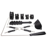 Black Wholesale Leather Locking Bondage Gear with Rhinestones