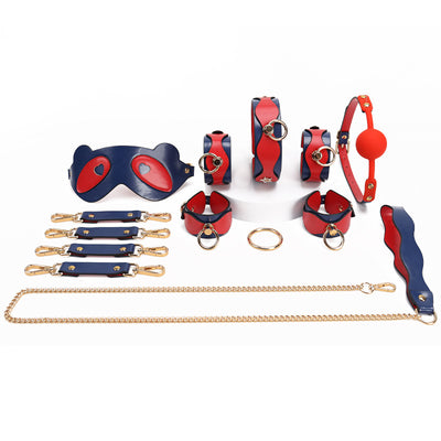 Blue Wholesale Frisky Bedroom Restraint Kit with Bear Blindfold