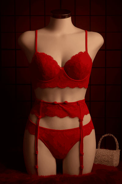 BodyTolk Red Lace Lingerie Set