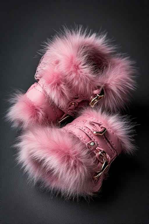 Pink Faux Fur BDSM Cuffs | BodyTolk