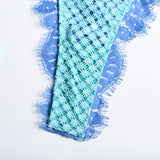 Feather-Strap Diamond Mesh Green Bra Set-10