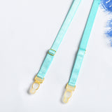 Feather-Strap Diamond Mesh Green Bra Set-11