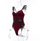 FireBrick Lace Sexy Jumpsuit-Side Show