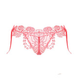 Pink Hollow Bow Floral Lace Panty