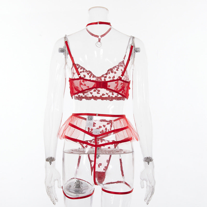 Lace Embroidery Sexy Lingerie Set-10