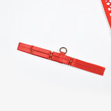 Red Mesh Cutout Bra & Panty Set with Open Crotch Leg Ring Details