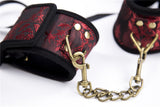 Scarlet Lace Bondage Collar Set Chain Destial
