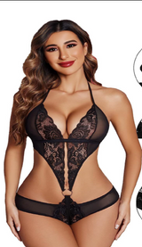 “Midnight Carve” Cut-Out Lace Bodysuit | BodyTolk - Bodytolk