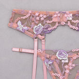 Stunning Sexy Bra and Panties Set with Purple Embroidery - B2B Lingerie Supplier-12