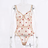 Transparent Embroidered Sexy Teddies For Women Front View