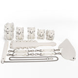 White Wholesale Leather Locking Bondage Gear with Rhinestones