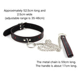 Wholesale Black Leather Bondage Chain Collar for Submissives Size Show