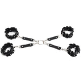 Wholesale Leather Locking Bondage Gear with Rhinestones Cross buckle