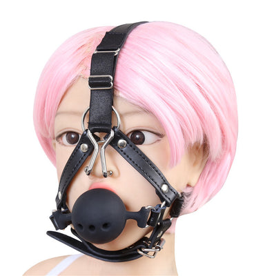 Wholesale Mask Ball Gag with Harness Nose Hook