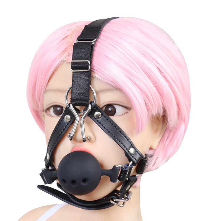 Wholesale Mask Ball Gag with Harness Nose Hook