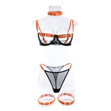 Wholesale Sexy Open Bra Set with Hot Panty Design in Contrasting Colors-10