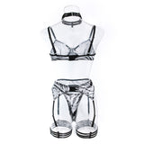 Wholesale Zebra Bra and Panty Set with Matching Accessories Back View