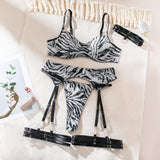 Wholesale Zebra Bra and Panty Set with Matching Accessories Over View