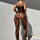 Floral Mesh Crotchless Lingerie Babydoll Dress-2