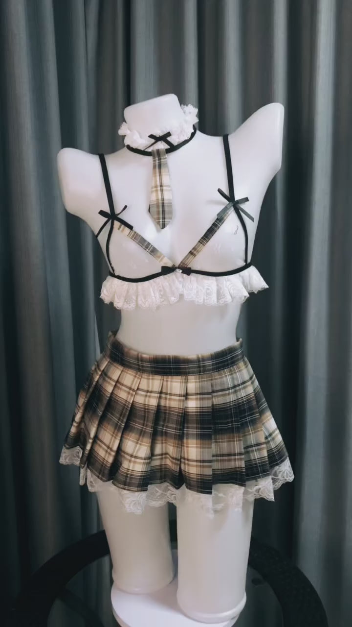 Plaid Schoolgirl Lingerie Set | BodyTolk