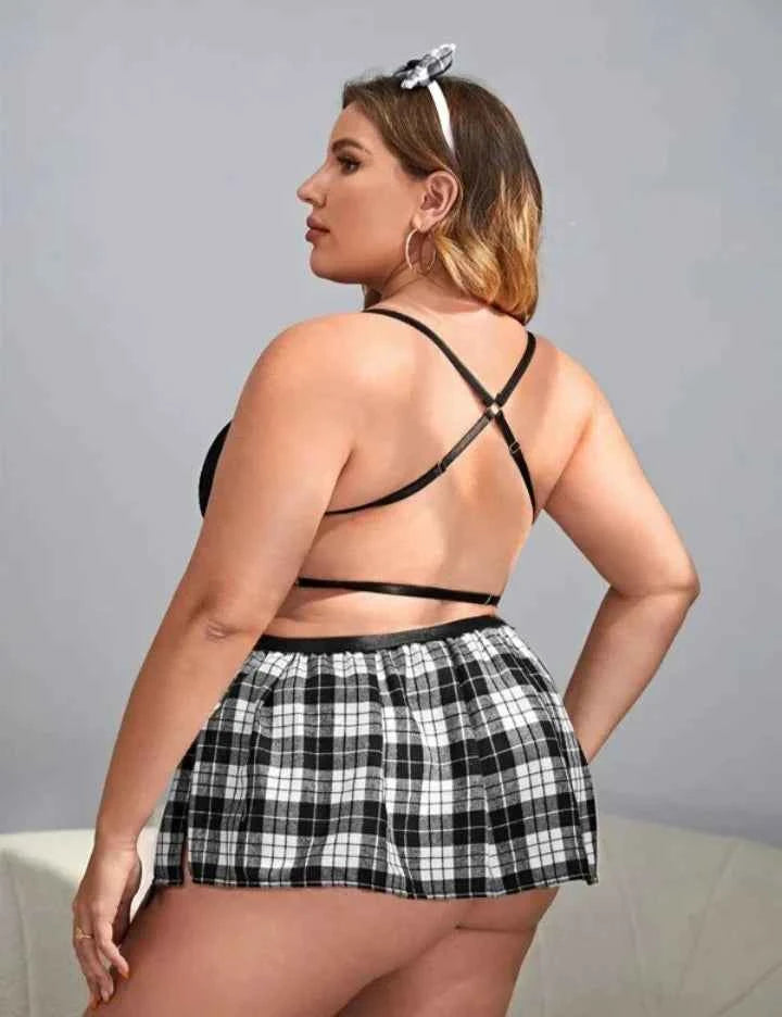 “Curvy Flirt” Roleplay Set – Lace & Plaid Edition | BodyTolk - Bodytolk
