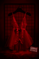 Satin Red Lace Nighty || BodyTolk